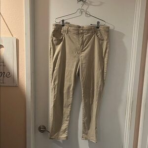 Chico’s tan 5 pocket jeans.